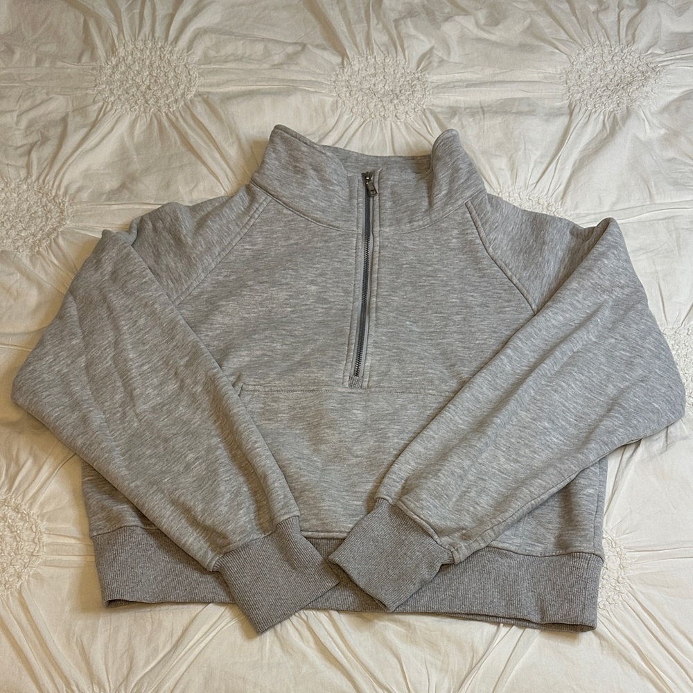 Gray Quarter-Zip Women's Sweatshirt